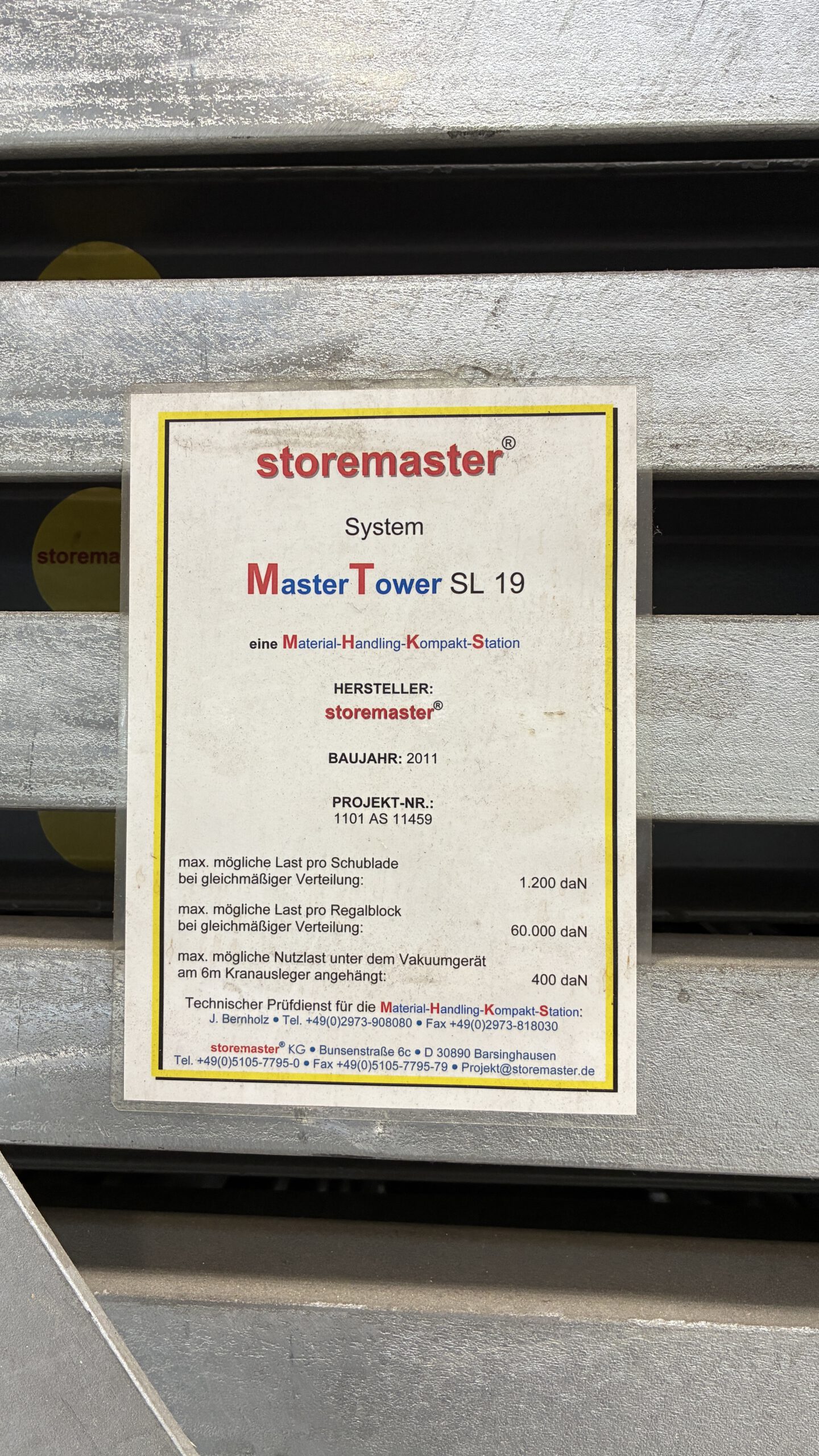 Storemaster Regal, Master Tower SL 19, Auszug doppelseitig mit Kran 6m – gebraucht - : lagertechnik Storemaster Regal, Master Tower SL 19, Auszug doppelseitig mit Kran 6m – gebraucht - : – Bild 8