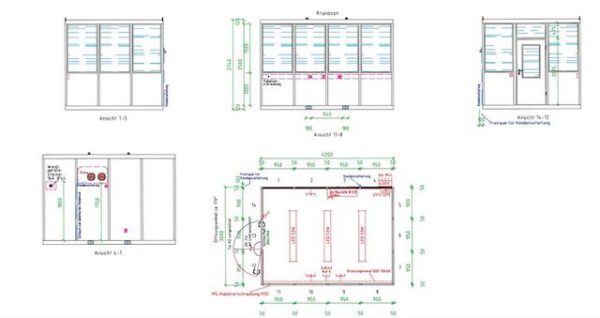 Hallenbüro, 4m x 3m x 2,74m mit Fensterfläche und 1 Tür – Neu, noch nie im Einsatz - : – Bild 8
