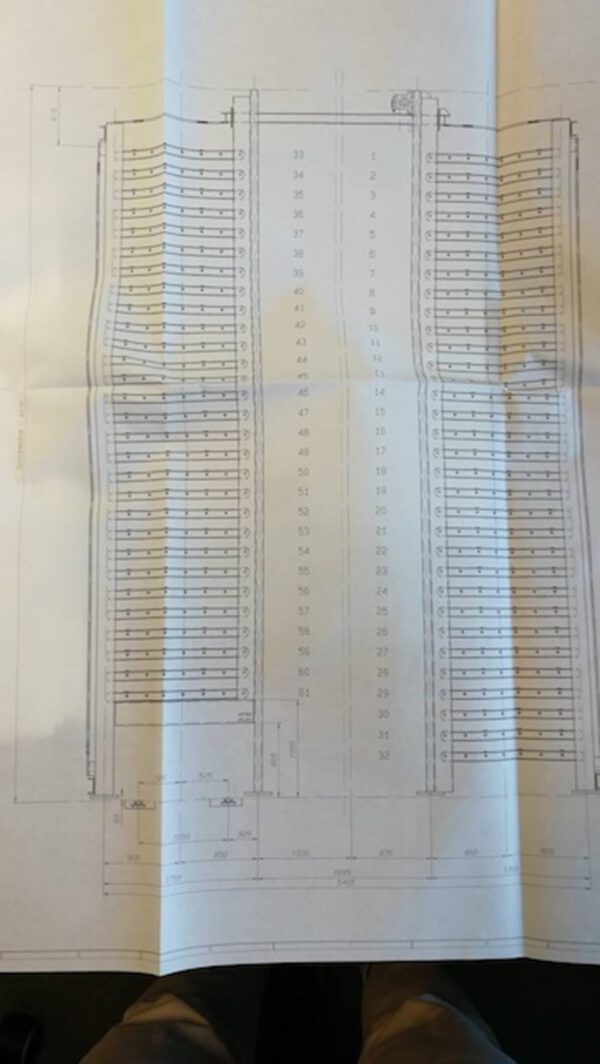 automatischer Blechlagerturm, Stopa, Doppelturm, für Bleche max. 1,50m x 3m, 2 To. Kassette, 61 Lagerplätze – gebraucht - : lagertechnik