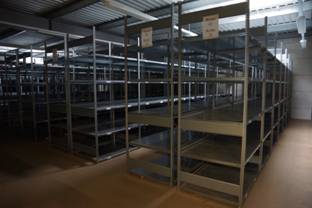 2 - stockige Fachbodenanlage (bzw. Bühne ca. 494m2) Schulte, ca. 471 Felder, Böden 1,30m (bzw. 1m) x 0,90m Tief – gebraucht - : lagertechnik