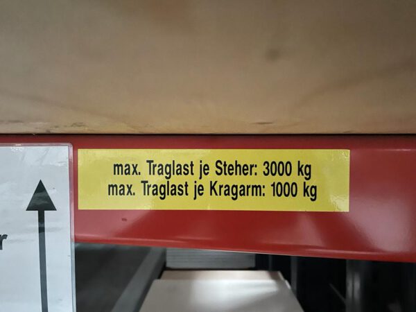 Kragarmregale, sipag, ein- und zweiseitig, 1.000kg / Arm, Höhe 5,50m, eingehängte Arme – gebraucht - : lagertechnik