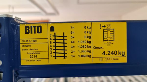 21 Felder Stückgut – Durchlaufregalanlage / Bereitstellregale für Kästen und Kartonagen – gebraucht – : – Bild 9