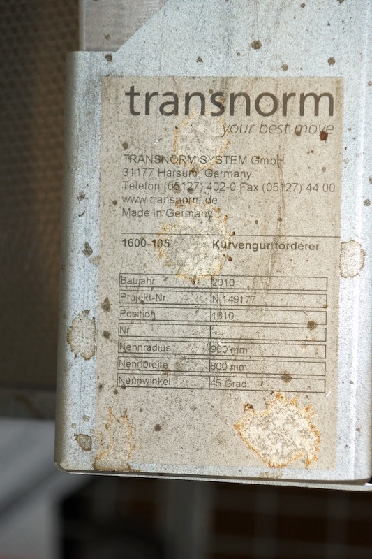 Transnorm Förderkurve 45 Grad, 15 Stück lagertechnik