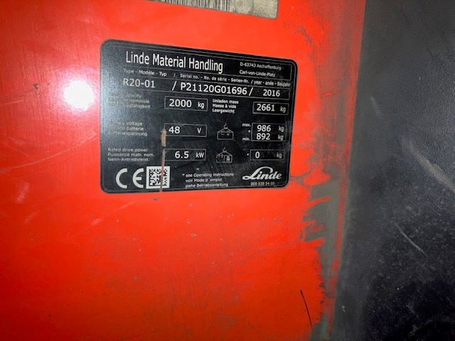 Schubmaststapler, Linde, R20-01, 2to. Hubhöhe: ca. 5m – gebraucht - : lagertechnik Schubmaststapler, Linde, R20-01, 2to. Hubhöhe: ca. 5m – gebraucht - : – Bild 5