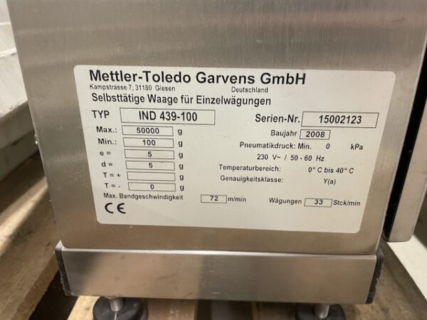2 Stück Industriewaagen für Einbau in einer Fördertechnikanlage, Mettler Toledo, max. 50kg, Gurtbreite ca. 50cm – gebraucht – : – Bild 10