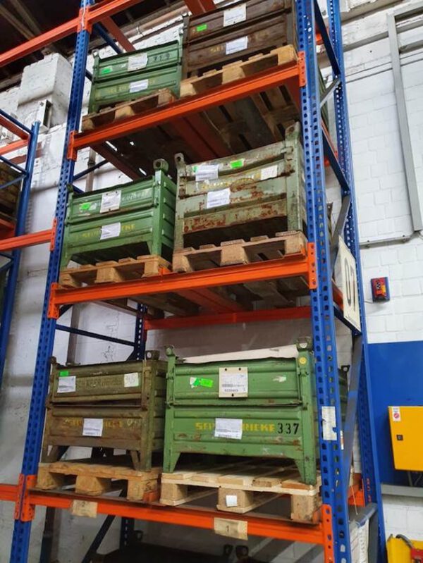 Palettenregal mit Tiefenauflagerahmen (ideal auch für Gitterboxenlagerung), max. 945 Stellplätze, Rahmenhöhe 5m, Traversenlänge 2,70m, 500kg / Palettenstellplatz – gebraucht - : – Bild 11