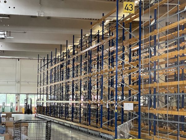 Palettenregal, Jungheinrich, ca. 5,80m hoch, 635kg / Palette, max. 8.250 Stellplätze – gebraucht – : lagertechnik