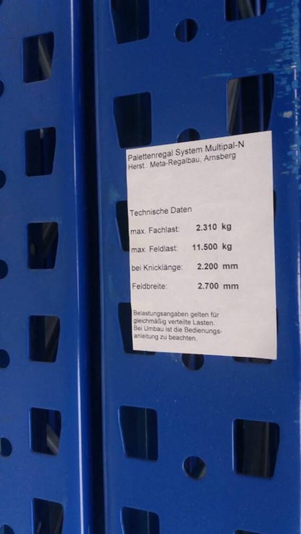 Palettenregale mit Kragarmebenen (Kommissionierebenen), ca. 5,50m bis 6m hoch, 770kg/Palette, ideal für Baumärkte oder sonstige Ladenbauanforderungen – gebraucht – : – Bild 10
