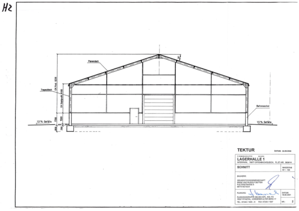 Stahlhalle, verzinkt 80 x 25 - gebraucht - : lagertechnik