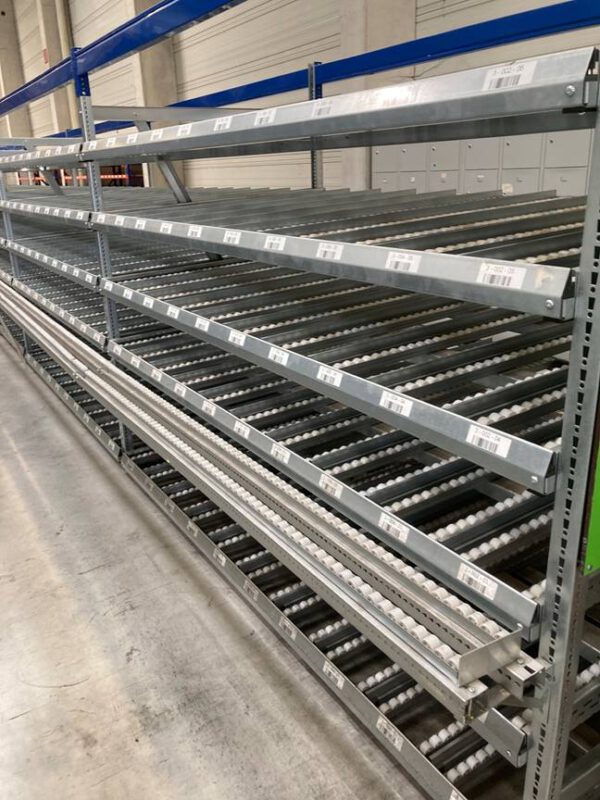 42 Felder Stückgut – Durchlaufregalanlage / Bereitstellregale für Kästen und Kartonagen – gebraucht – : – Bild 12