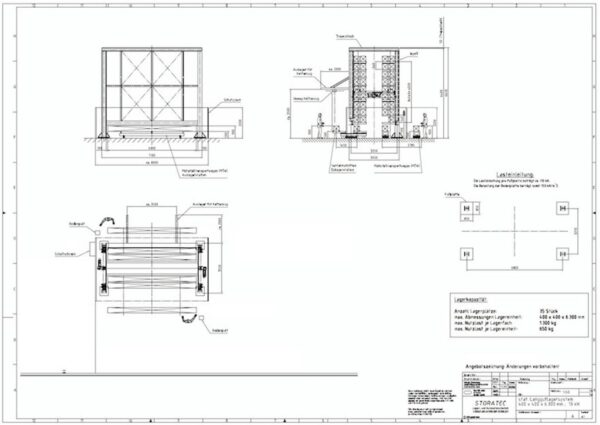 autom. Langgutlagersystem für Langgut bis 6,30m, 35 Kassetten, inkl. Lagerverwaltung – gebraucht - : lagertechnik