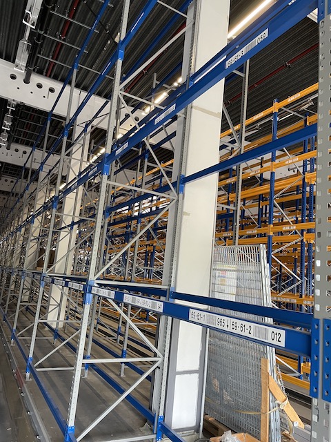 Palettenregal, SSI Schäfer PR350, ca. m hoch, 700kg / Palette, max.  1.890 Stellplätze – gebraucht – : lagertechnik
