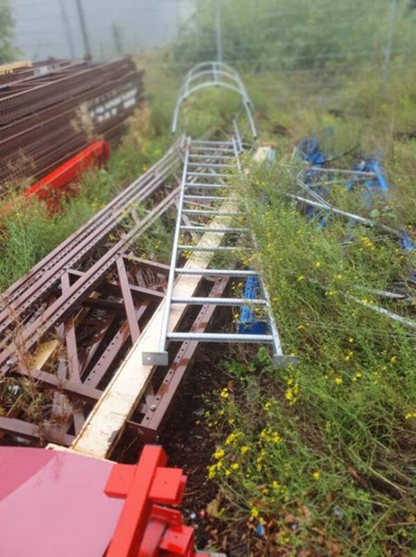 Systembau-Lagerbühne, ca. 350m2 mit Spanplatten, 500kg/m2 – gebraucht - : lagertechnik