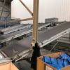 4 Stück Gurtförderband, Länge ca. 4,89m, Breite 1,38m – gebraucht -