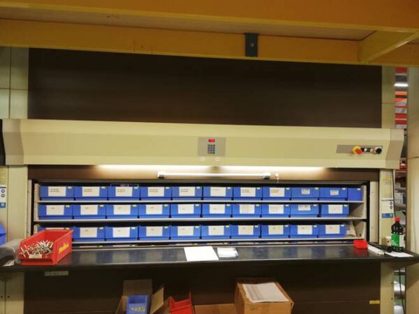 noch 3 von 4 Stück Lagerpaternoster, Kardex (Bellheimer), 4,51m hoch, 115 - 140kg pro Gondel – gebraucht -: – Bild 13