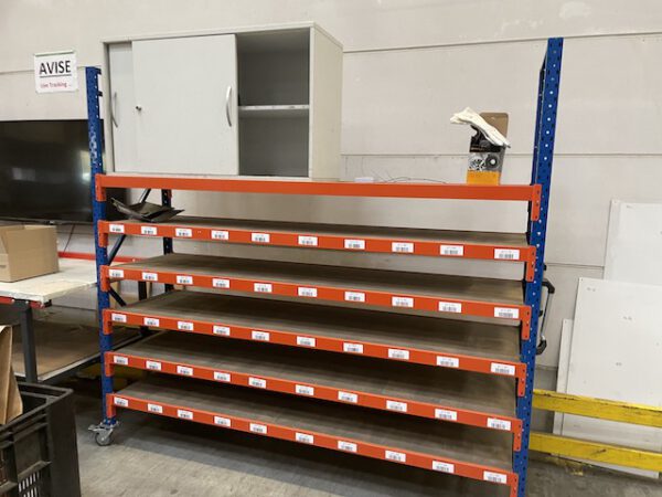 10 Stück, rollbare Weitspanregale, mit 8 Böden (1x nur 4 Böden, 1x 6 Böden)  – gebraucht – : – Bild 13
