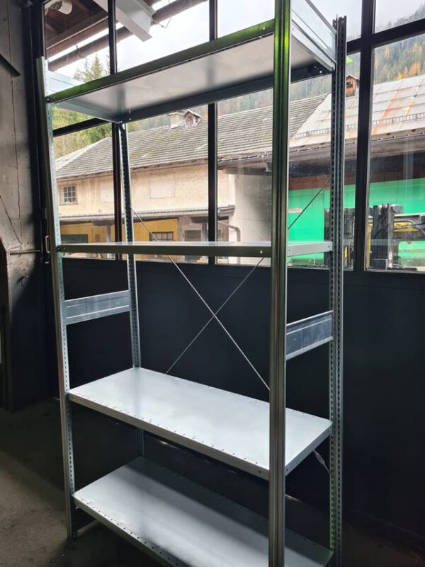 über 1.800 Felder Fachbodenregale, Regalwerk / Berger, Typ Bert, 1m und 1,28m x 0,50m, 150kg, verschiedene Höhen 2m / 2,32m und 2,50m, ca. 9.240 Stück Fachböden – teils Neuware teils gebraucht - : – Bild 13