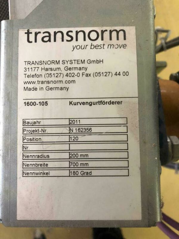 Kurvengurtförderer 180 Grad mit SEW – gebraucht - : – Bild 5