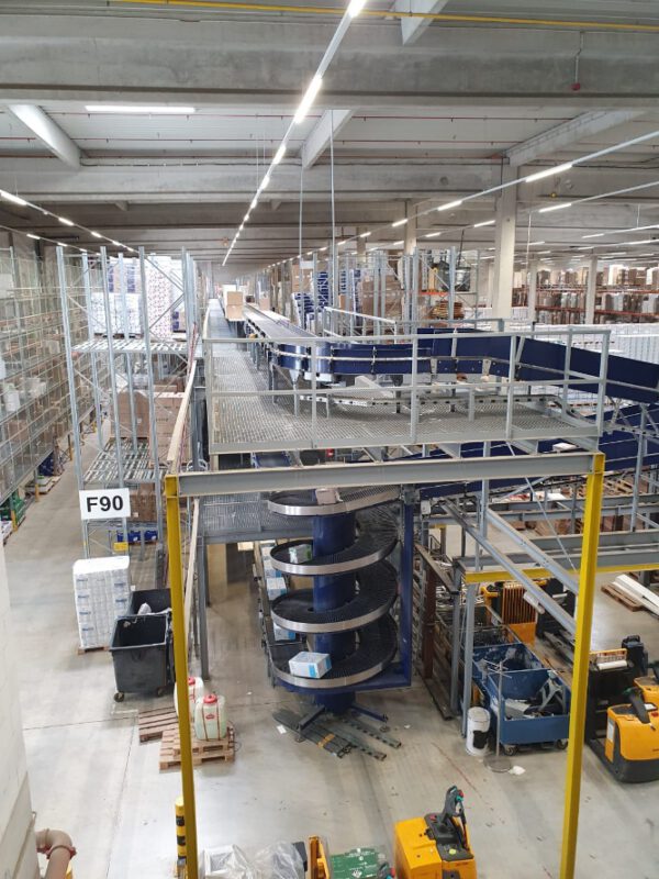 Große Fördertechnikanlage ca. 700m Fördertechnik, inkl. Schuhsorter, Ambaflex Höhenförderer, Packplätzen, Waagen, Scanner, Ersatzteilpaket, Scherenrollenbahnen, etc. - gebraucht - : – Bild 73