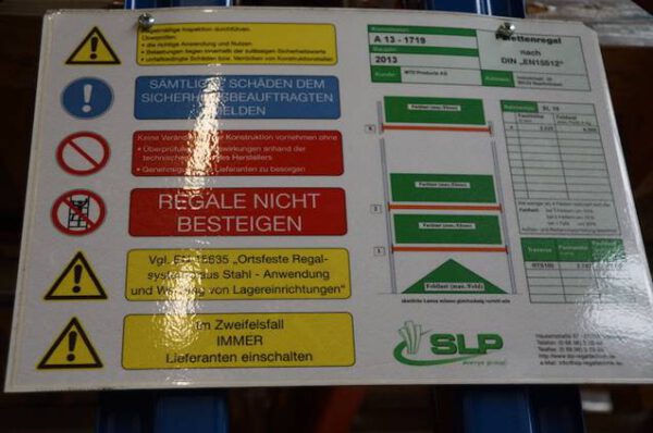 Palettenregal mit Quereinlagerung, SLP, bis zu 4.300 Stellplätze, 1.000kg / Palette, 7,50m hoch, mit Tiefenstegen– gebraucht - : – Bild 13