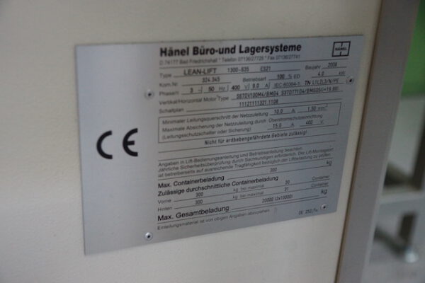 Liftsystem, Hänel 300kg / Tablar inkl. Auszugtisch, Höhe 5,80m – gebraucht - : – Bild 16