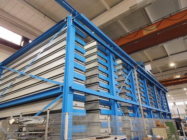autom. Langgutlager, Kemper Storatec, für 6,50m Langgut, 5 to / Kassette, 163 Kassettenlagerplätze – gebraucht - :