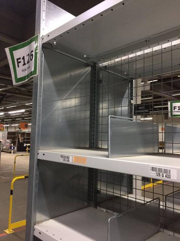 Fachbodenregale, Meta Clip, 1,30m x 0,60m, 2,20 und 2,50m Höhe, ca. 2.500 Felder – gebraucht - : – Bild 2