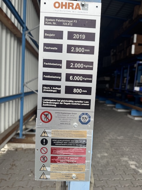 Regalhalle bestehend aus Kragarmregalen und Palettenregalen, OHRA, Grundfläche ca. 867m2 – gebraucht - : lagertechnik Regalhalle bestehend aus Kragarmregalen und Palettenregalen, OHRA, Grundfläche ca. 867m2 – gebraucht - : – Bild 58