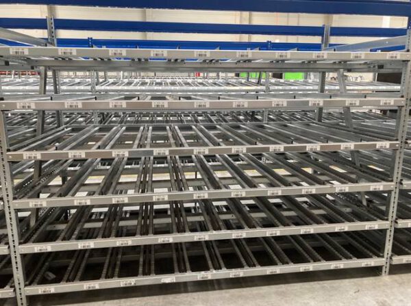 42 Felder Stückgut – Durchlaufregalanlage / Bereitstellregale für Kästen und Kartonagen – gebraucht – : – Bild 21