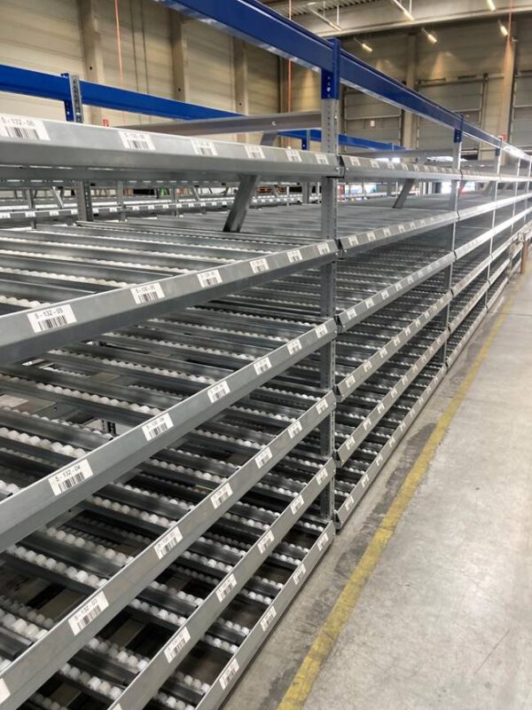 42 Felder Stückgut – Durchlaufregalanlage / Bereitstellregale für Kästen und Kartonagen – gebraucht – : – Bild 22