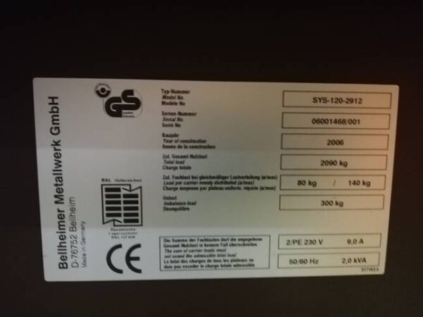 noch 3 von 4 Stück Lagerpaternoster, Kardex (Bellheimer), 4,51m hoch, 115 - 140kg pro Gondel – gebraucht -: – Bild 21