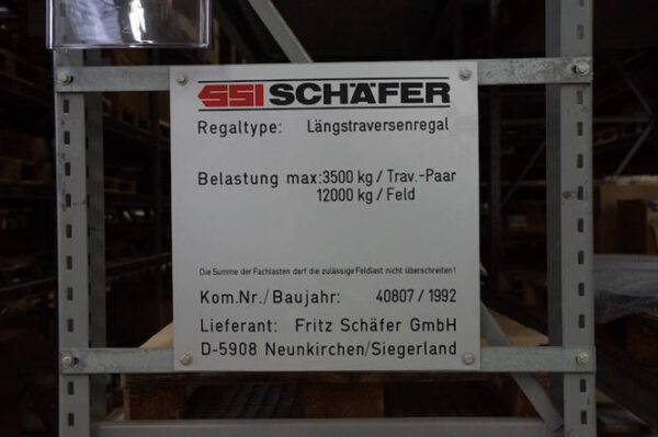 Palettenregal, SSI Schäfer, 1.750kg / Palette, 7,25m hoch, ca. 1.841 Stellplätze, mit Tiefenauflagen, z.T mit Gitterroste – gebraucht - : – Bild 21