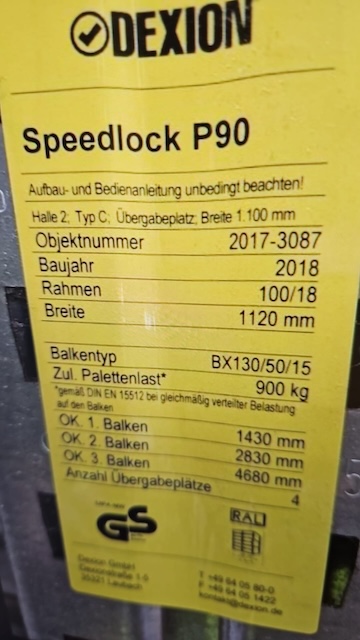 Palettenregal, Dexion, Höhe ca. 8,50 bis 9,90m, ca. 900kg / Palette, Traversenlängen 2,70m und 3,40m, max. ca. 5.900 Stellplätze - gebraucht - : lagertechnik Palettenregal, Dexion, Höhe ca. 8,50 bis 9,90m, ca. 900kg / Palette, Traversenlängen 2,70m und 3,40m, max. ca. 5.900 Stellplätze - gebraucht - : – Bild 21