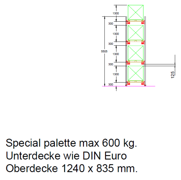 Radio-Shuttle Einfahrregal, 368 Palettenplätze, 600kg/Palette – gebraucht -: – Bild 22