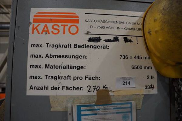 autom. Langgutlager, Kasto, bis 6,50m Länge, 344 Kassetten, 2 To. / Kassette – gebraucht - : lagertechnik