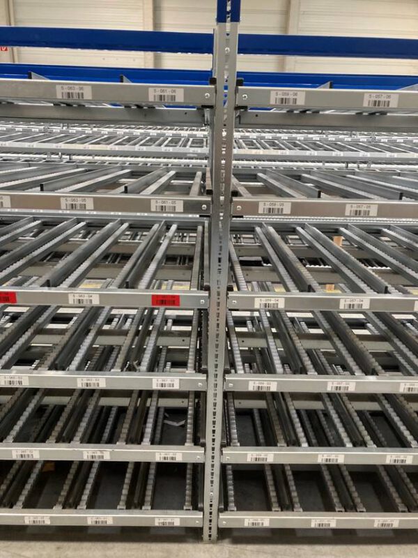 42 Felder Stückgut – Durchlaufregalanlage / Bereitstellregale für Kästen und Kartonagen – gebraucht – : – Bild 24