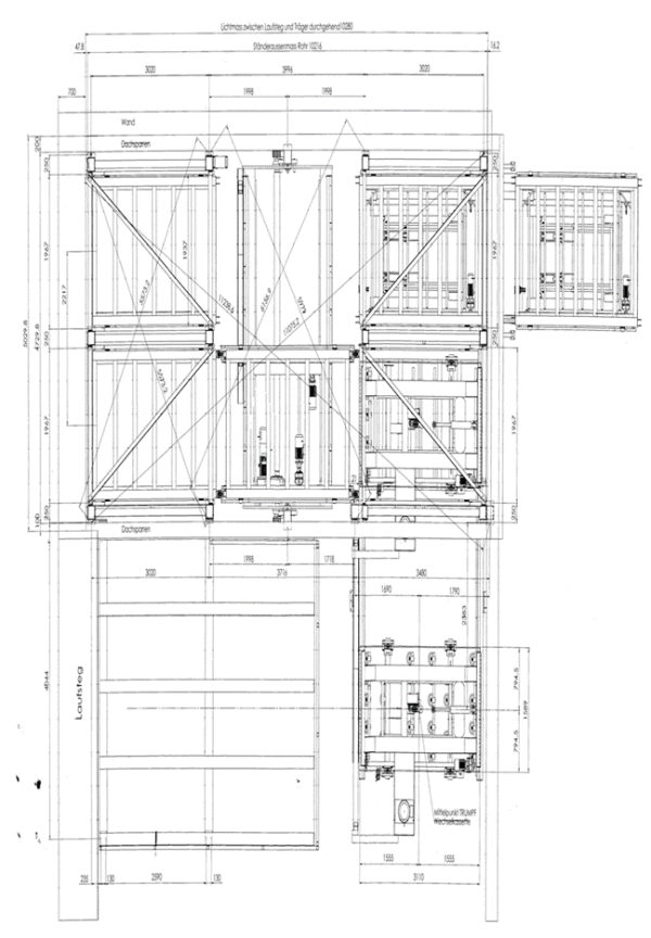 Vollautomatisches Blechlager mit Kommissionieranlage zu z.B. Laser, FMG, für Bleche max. 1,65 x 3,15m, 3to. / Kassette, 117 Kassettenplätze – gebraucht - : – Bild 25