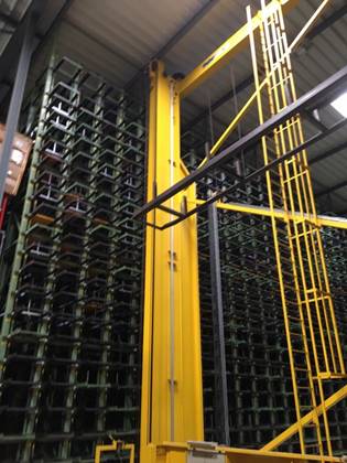 Langgutlagersystem (Wabenlager, Wanderkassettenprinzip), Fehr, für bis 6,60m lange Ware, ca.1.906 Kassetten – gebraucht - : lagertechnik