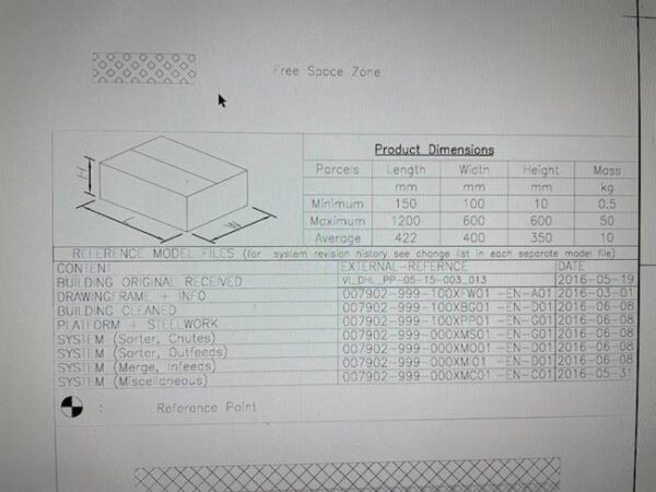 „Schuhsorter“ bzw. Linear Sorter, bis zu 7.500 Sendungen pro Std., Van der Lande, inkl. 20 St. Teleskopgurtförderer, Volumenscanner, Waage – gebraucht - : lagertechnik