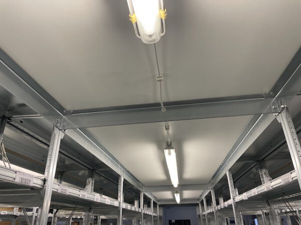 Kleine Fachbodenregalanlage, Bito, 1,30m x 0,30m, ca. 288 Felder, 5m Höhe – gebraucht – : – Bild 27