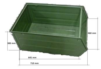 Metallbehälter, Sichtlagerbox, 710/645 x 460 x 300mm - gebraucht - : lagertechnik