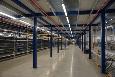 Stahlbau - Lagerbühne, 500kg/m2, Grundfläche ca. 6.440 m2 – gebraucht - : lagertechnik