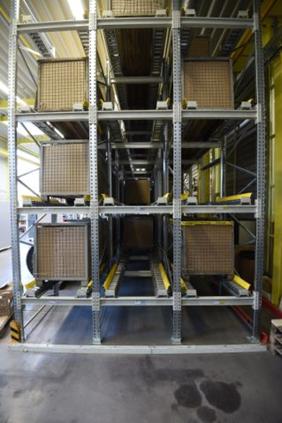 Schwerlast - Palettendurchlaufregal, Still, 96 Palettenplätze – gebraucht - : lagertechnik