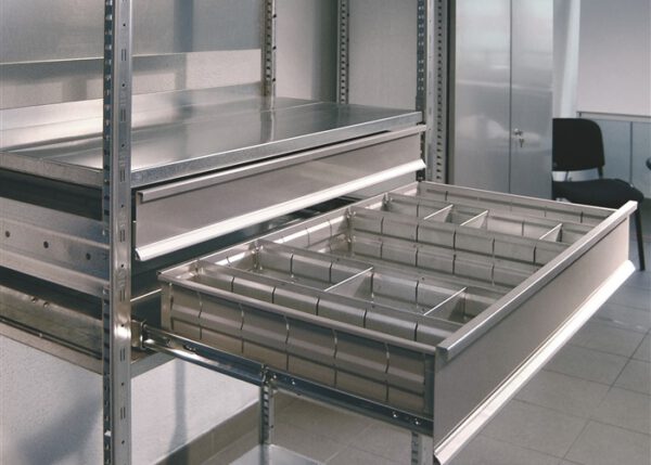 Fachbodenregale, Stecksystem, Hersteller dalminels, 1,30m x 0,60m (andere Maße erhältlich), Rahmenhöhe 2,20m (andere Höhen erhältlich) – Neuware - : – Bild 29