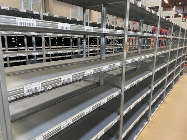 Kleine Fachbodenregalanlage, Bito, 1,30m x 0,30m, ca. 288 Felder, 5m Höhe – gebraucht – : – Bild 33
