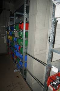 2- stöckige SSI Schäfer Fachbodenanlage R3000, ca. 54m x 15,40m, ca. 762 Felder, Böden 1m bzw. 1,28m x 0,5m, 100kg – 150kg / Boden – gebraucht - : lagertechnik