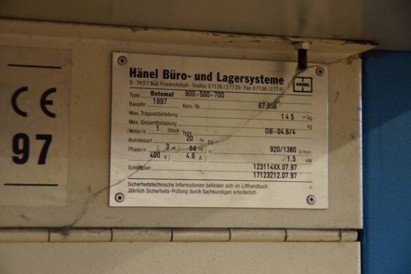 9 Stück Lagerpaternoster, Hänel und Kardex, Höhe zwischen ca. 2,42m und ca. 2,92m, Traglast 80 bis 140kg / Gondel – gebraucht -: – Bild 37