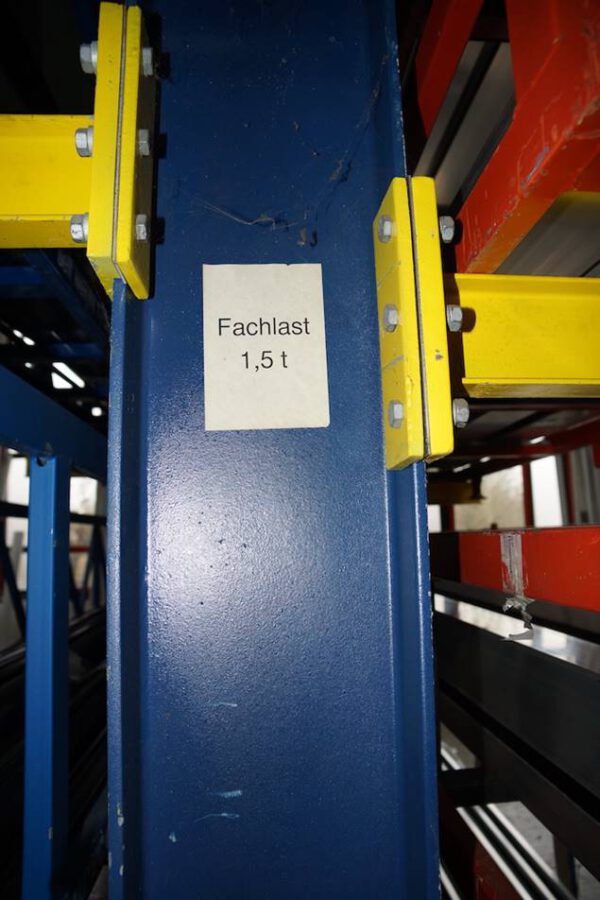 Kragarmregale u.a. für Langgutprofile etc., ein- und zweiseitig, Armlängen 1,20m und 0,90m, Rahmenhöhen ca. 8,50m, 1,5 to. Fachast – gebraucht - : – Bild 37