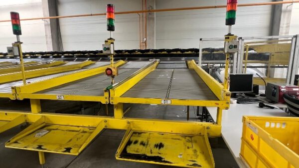 Kippschalensorter, Beumer, 81 Sorterendstellen,  – gebraucht - : – Bild 46