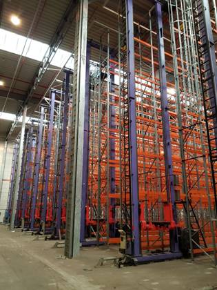 Schwerlast - Palettenregal, Nedcon, 1 to / Palette, Rahmenhöhe, ca. 14,50m, 2,90m Traversenlänge, über 35.000 Stellplätze – gebraucht – lagertechnik